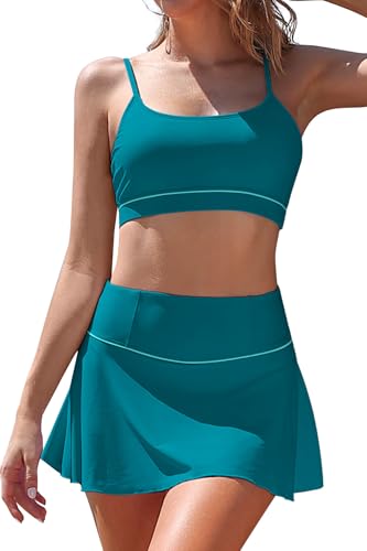 SHEKINI Costume da bagno da donna, set bikini con controllo