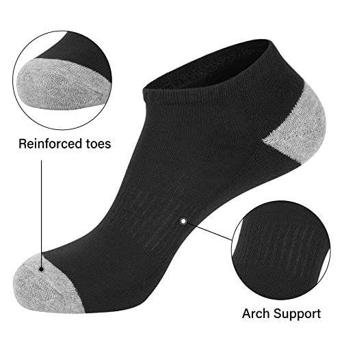 Eallco 8 Pairs Mens Ankle Socks Low Cut Socks for Men Short Socks Size 10-13 Black4