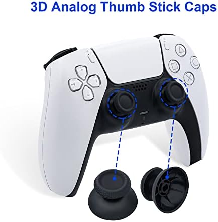 Mcbazel 15 in 1 Joystick Repair Kit Replacement for PS5 DualSense Controller with Screwdriver, Tools, 3 PIN Analog Stick, Analog Thumb Cap