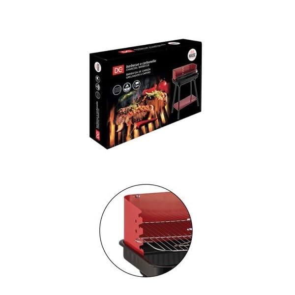 Barbecue a Carbonella con Griglia 59x43x81 cm in Metallo Verniciato – Griglia Regolabile, Ripiano Inferiore, Facile da Montare – Ideale per Grigliate all'Aperto