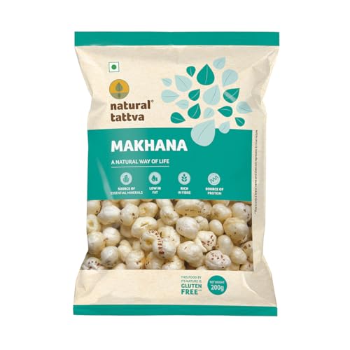 Image of ORGANIC TATTVA Makhana (Fox Nuts) 200 G Pack - Natural & Gluten-Free,Healthy Snack,Rich In Protein & Fiber|Ideal For Roasting,Snacking,& Cooking