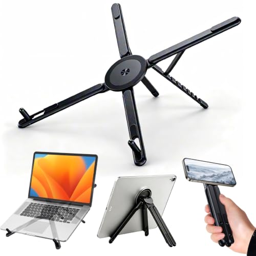 Repmidfer 3-in-1 Portable Laptop Stand, Magnetic Tablet Phone Holder Mount