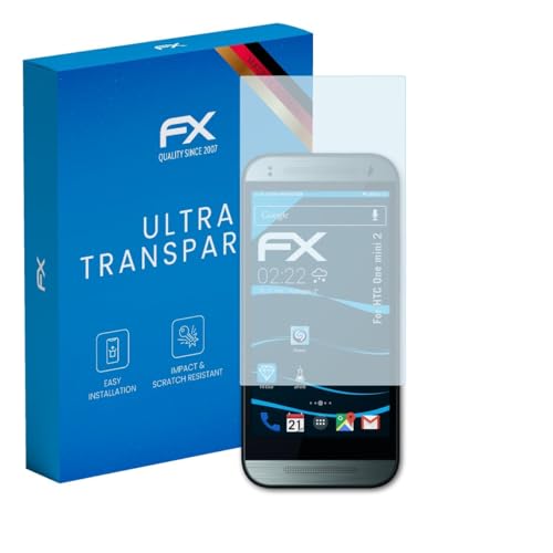atFoliX Schutzfolie kompatibel mit HTC One mini 2 Folie, ultraklare FX Bildschirmschutzfolie (3X)