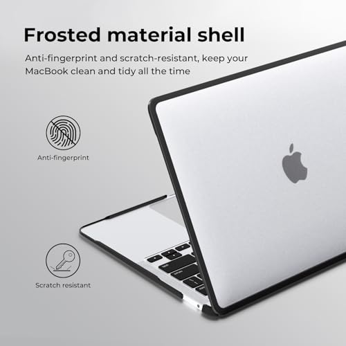 Image of BlueSwan Buleswan New Upgraded Macbook Air 13 Inch Case 2021 2020 M1 A2337 A2179 A1932,Anti-Cracking And Anti-Fingerprint Hard Shell Case,Tpu+Pc,Matte Surface,Clear