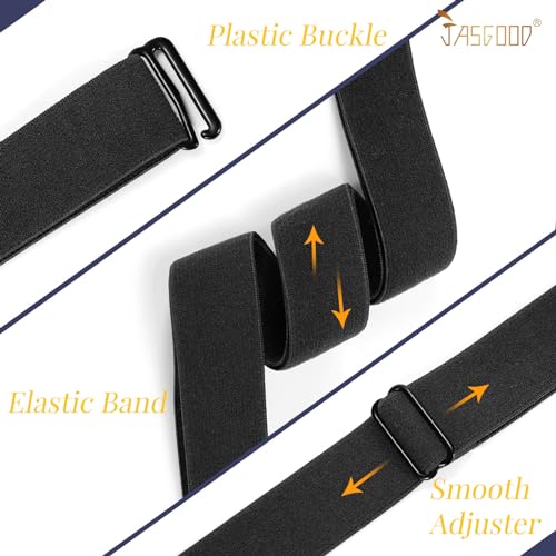 JASGOOD Crop Top Tuck Waist Band Adjustable Band Tucking Sweaters Shirts Elastic Stretch Belts for Women Men Change Style of Your Tops(Black)