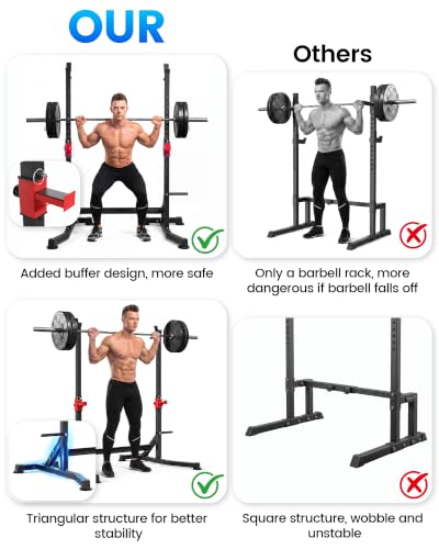 Image of Uboway Bench Press Rack, Adjustable Squat Rack for Home Gym, Barbell Rack