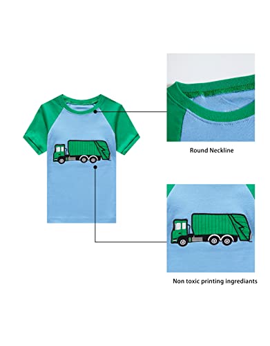 Image of KikizYe Boys Short Sleeve Pajamas Kids Summer Pjs Children Pajamas