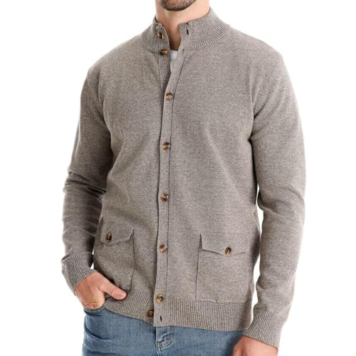 Pull en tricot uni pour homme en version cardigan chic de mi-saison - 2