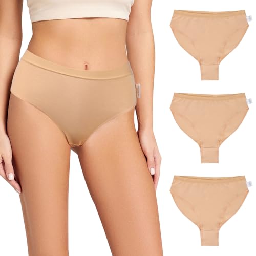 Risipu 3 Packs Tanzunterwäsche Hochgeschnittene Balletts Tanzslips Atmungsaktive Nahtlose Gymnastikunterwäsche Kurze Hosen (DE/NL/SE/PL, Alter, 12 Jahre, 14 Jahre, Regular, Hautfarbe)