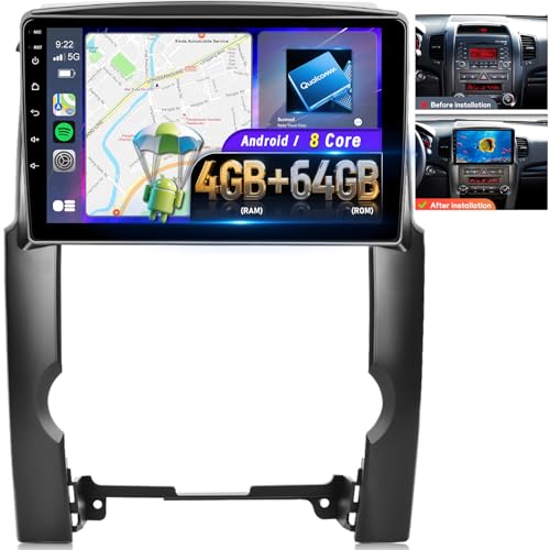 Qualcomm 8Core [4+64G] �J�[���W�I Kia Sorento 2009-2012 ���C�����X�J�[�v���C&Android Auto�p 10.1�C���`�J�[�X�e���I �~���[�����N Bluetooth FM/RDS WiFi GPS SWC