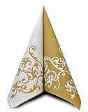 Servietten Pomp Gold-Weiß Tischdeko Hochzeitsdeko Servietten falten 50Stk 40x40cm