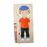 T Tooyful 木製人体パズルおもちゃ ジグソーパズル 開発玩具 交換可能パズル 人体パーツパズル 男の子用 幼児用 ホリデーギフト, 男の子