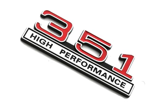 Image of 2pcs 351 5.8 Liter Engine High Performance Emblems Badge 3D Decals Stickers Cars Trucks (Chrome Red)