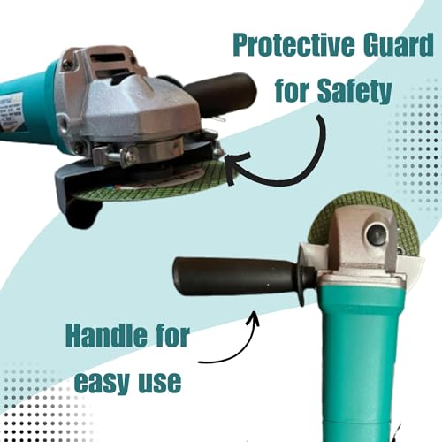 Image of 950W Powerful 4 inch Angle Grinder, 950W Heavy Duty, Copper Armature, Disc Dia 100mm, 11000 RPM with Cutting Wheel and Guard