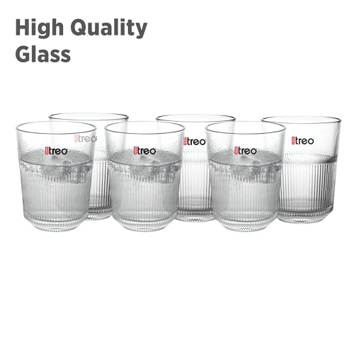 Image of Treo by Milton Aurora Water Tumbler I Premium Glass Set of 6, 310 ml Each for Water, Cold Drink I Perfect for Home, Restaurants and Parties