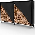 WALMANN 6 ft Firewood Rack with Cover, Heavy Duty Log Rack With Weather Resistant 600D Oxford Fabric Cover, Indoor/Outdoor Wood Holder for Firewood