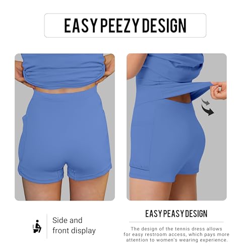 Image of MIRITY Womens Activewear Tennis Dress - Built in Shorts with Pockets and Bra Golf Athletic Workout Dresses