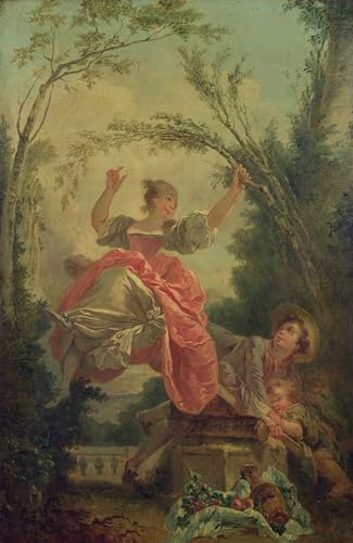 Póster de lienzo de alta definición con la obra El Columpio de Fragonard en 60x90cm