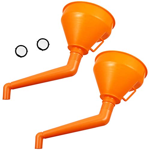 VICASKY Funis automotivos com ângulo reto, funil de plástico, sem derramamento, multifuncional, exte