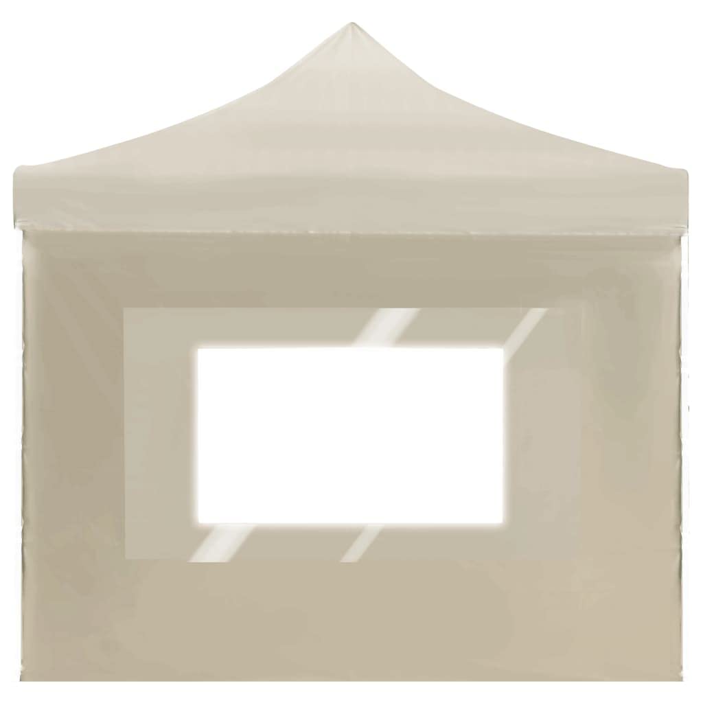 Gazebo Pieghevole 6x3m con Pareti Laterali Alluminio Crema | Ampio tendone parasole per feste in giardino ed eventi all'aperto, con pareti rimovibili e finestre trasparenti.
