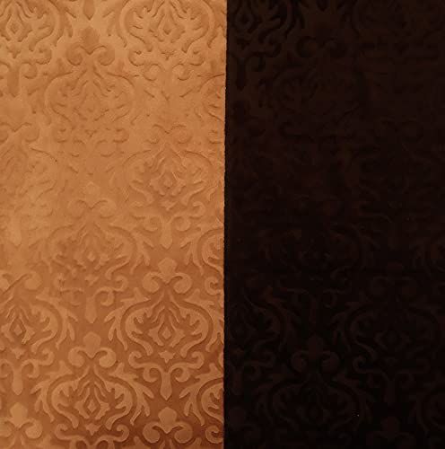 Image of Home Sajja Premium Diwan Set of 8 (1 Sheet, 2 Bolster with Dori & 5 Cushion Covers) Coffee & Camel, Self