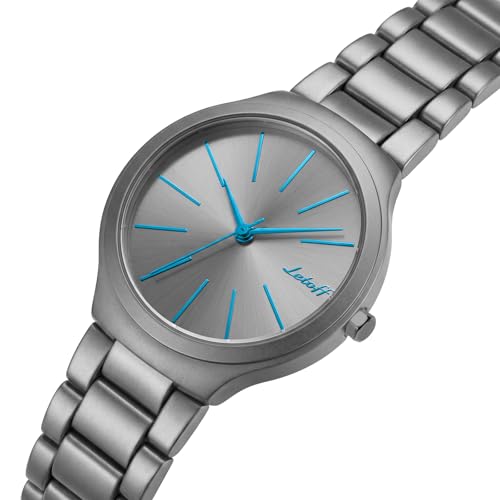 Image of Letoff Women's Wrist Watch, Big Dial Metal Strap, 100 ft Waterproof, Multicolor Casual Fashion Watch
