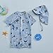 Hnyenmcko Infant Baby Boy Girls Rash Guard Swimsuit Short Sleeve Zipper Bathing Suit Toddler One Piece Swimwear Sunsuit (Fi-Blue af, 6-12 Months)