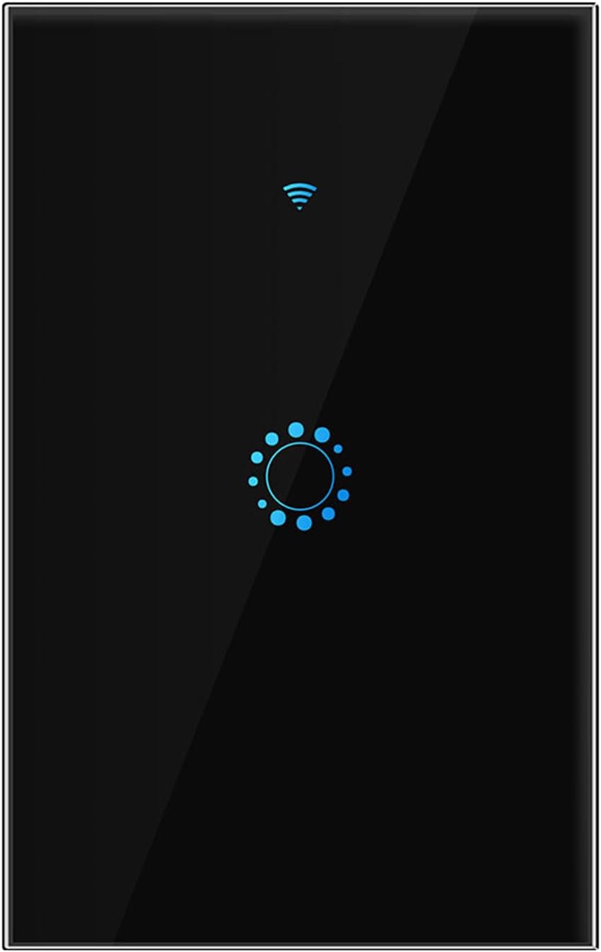 ZMIN WiFi Smart Light Wall Switch Tuya/Ewelink Interruptor Rectangle Touch Glass Panel Remote Control by Voice Control 1GANG White Ewelink