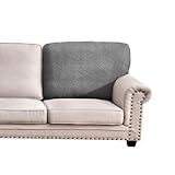 Deep Dream Backrest Cushion Covers, Sectional Couch Back Cushion Covers for Sectional Sofa, Stretch Backrest Covers for Both Left/Right Couch (1 Piece Back Covers, Dark Grey)