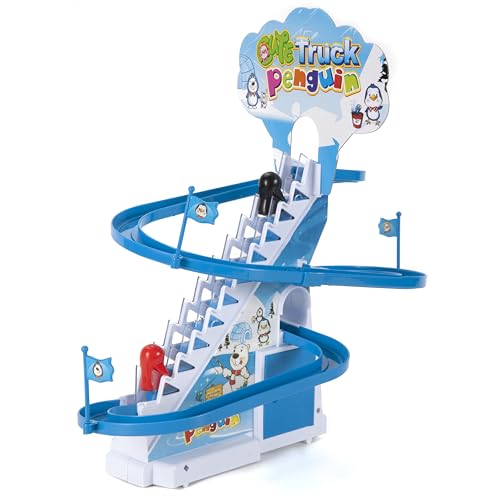 ARSUK Penguin Race Game Toy Playful Musical Roller Coaster Track Playset with Music & LED Flashing Lights On/Off Button for Toddlers and Kids Gift - Image 4
