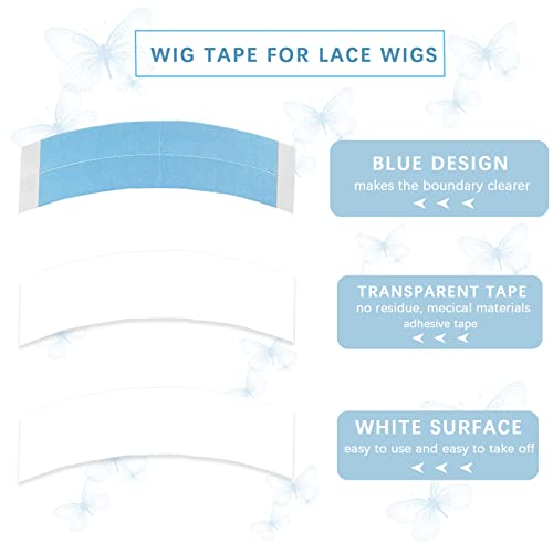 Goiple 40pcs Wig Tape for Wigs Double Sided Waterproof Lace Wigs Adhesive, Tapes Strips for Lace Front Wig Toupee, Hairpiece Wig Tapes Wig Tape for Hair Extension with Wax Stick Edge Control Wax