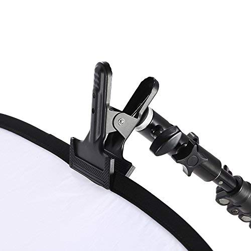 Andoer Titular de Clip Abrazadera Metálica con 5/8" Accesorio de Soporte de Luz 1/4" a 3/8" Adaptador de Tornillo de Montaje Giratorio para Foto Estudio Reflector y Fondo