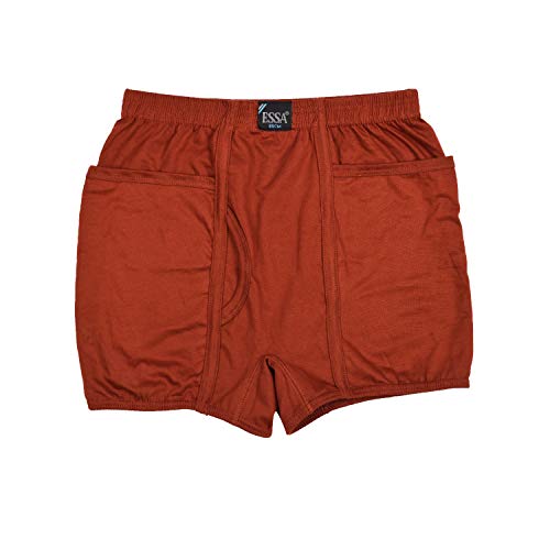 Image of ESSA Trend Men's Trunks with Pocket | Pack of 5 | 100% Super Combed Cotton, Mid Waist | Inner Elastic Waistband | Breathable Underwear, Innerwear | Solid (Multicolor)