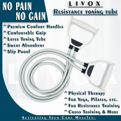 LIVOX Gym Equipment Set for Home Workout Combo Men Women Full Body Excercise Equipment Kit β Tummy Trimmer, Resistance Band, Pushup Stand, Ab Wheel Roller, 2 Hand Gripper, and Skipping Rope 1