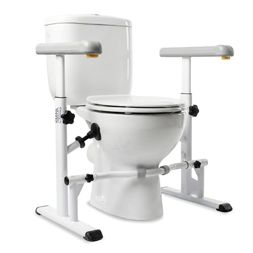 KMINA Toilet Safety Rails for Seniors, Heavy Duty Frame with Handles, Adjustable Height and Width...