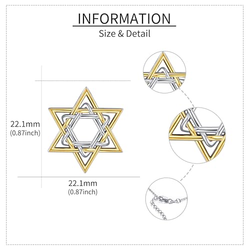 YAFEINI Star Of David Necklace 925 Sterling Silver Simplicity Cross/Meroah Pendant Necklace Jewish Jewelry Star Of David Gifts For Women Men4