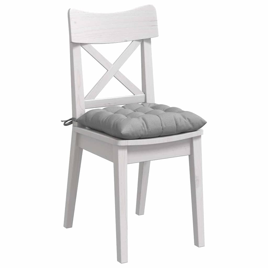 Sitzkissen 4 Stück Wolkengrau 40 x 40 x 6 cm Stoff mit rutschfesten Bändern, waschbarer Bezug für Esszimmer, Büro, Balkon, ergonomische Polsterauflage und Sitz-Erhöhung