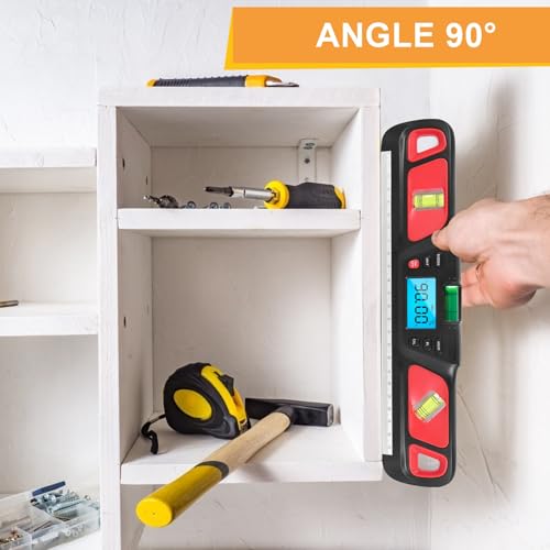 Nivel digital medidor de ángulo Protractor HW 200 rojo miniatura 7