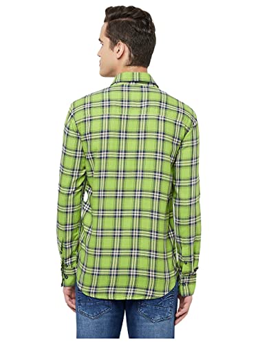 Sanoo Singh Men's Green Checked Collar Shirt_SH1