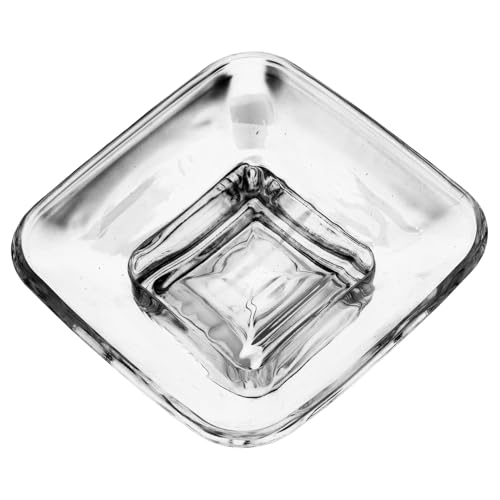 MALUGOGO Jabonera de cristal con desagüe para baño y fregadero de cocina, soporte de vidrio transparente resistente, fácil de instalar y quitar, diseño moderno y elegante