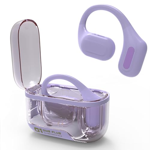 AMAFACE Bluetooth Headphones Wireless Earbuds 36Hrs Playtime Wireless Charging Case HiFi Stereo Over-Ear Earphones with Earhook Waterproof Headphones with Mic for Sport Running Workout Purple