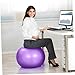 Toddmomy Thickened Yoga Ball with Pump Stability Ball for Core Exercises Home Gym Workouts Stylish Purple Design for All Heights Includes Inflator for Easy Use