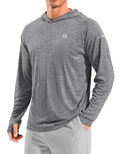Image of Men's Sun Protection Hoodie Shirts Long Sleeve UPF 50+ Swim Shirts for Men Rash Guard Fishing Shirt Quick Dry