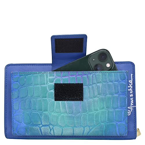 Anuschka Women's Original Hand-Painted Leather RFID Blocking Organizer Wallet 6