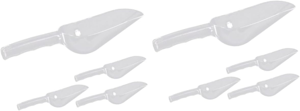 Garneck 8pcs Plastic Ice Scoop Versatile Kitchen Utensils for Ice Flour Rice and Pet Food Ergonomic Design for Comfortable Use Home and Commercial Settings