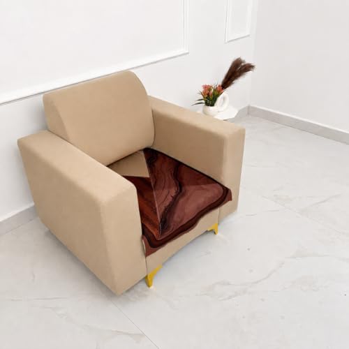 Image of Homerz Premium 'Luxe Series' Holland Velvet Sofa Cover | Smooth Finish | Anti-Skid Fleece Backing | Soft Touch Couch Protector for Living Room (Urban Dune, 1 Seater, Only Seat Cover)