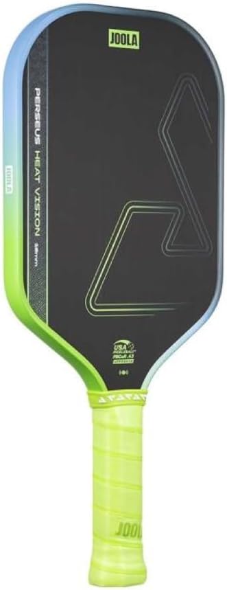 JOOLA Agassi Heat Vision 16mm Pickleball Paddle - New Shape w/Extended Sweet Spot - Textured Carbon Fiber Surface for Spin - SK Film for Less Vibration - USAP Approved - NFC Chip Enabled