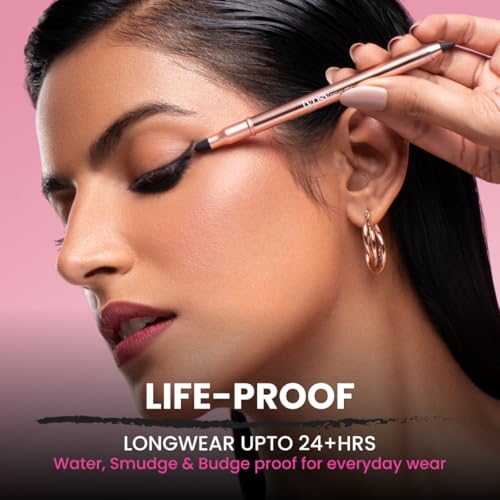 Image of Typsy Beauty Intensif-Eye Velvet Kajal Pencil for Women | One Glide Jet Black Waterproof Smudge Proof 24H Matte Kajal | Ophthalmologically Tested with Aloe Vera, Smudger & Sharpener | 1.5g
