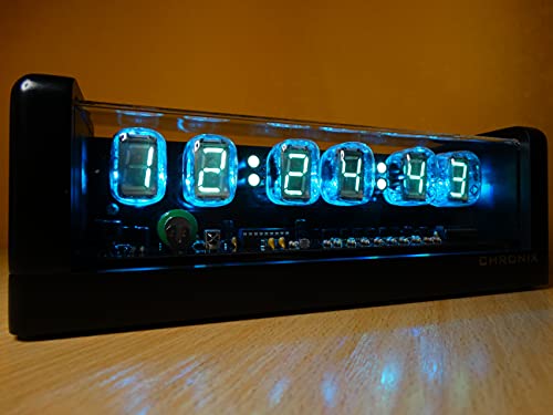 Chronix Nixie Clock With 6 Iv22 Vfd Tubes, Remote Control, Black Mat Case, Rgb Led, Alarm #TOP1