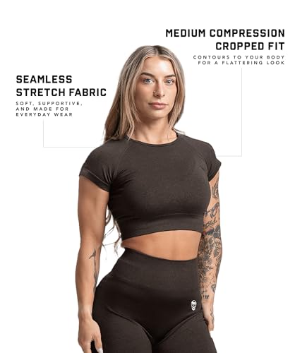 Image of Gymreapers Short Sleeve Workout Tops for Women - Crop Tops for Women Tee - Yoga Athletic Tops for Running, Gym, & Training